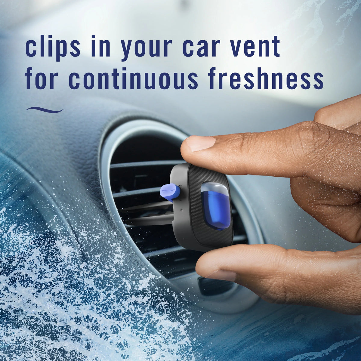 Febreze Car Air Freshener, Odor-Fighting Auto Car Vent Clip, Ocean, 2 Count