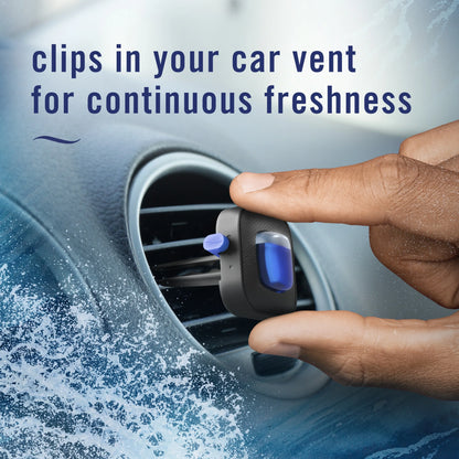 Febreze Car Air Freshener, Odor-Fighting Auto Car Vent Clip, Ocean, 2 Count