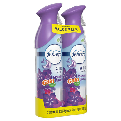 Febreze Air Freshener Spray, Odor-Fighting Room Spray, Gain Moonlight Breeze, 8.8oz, 2 Count