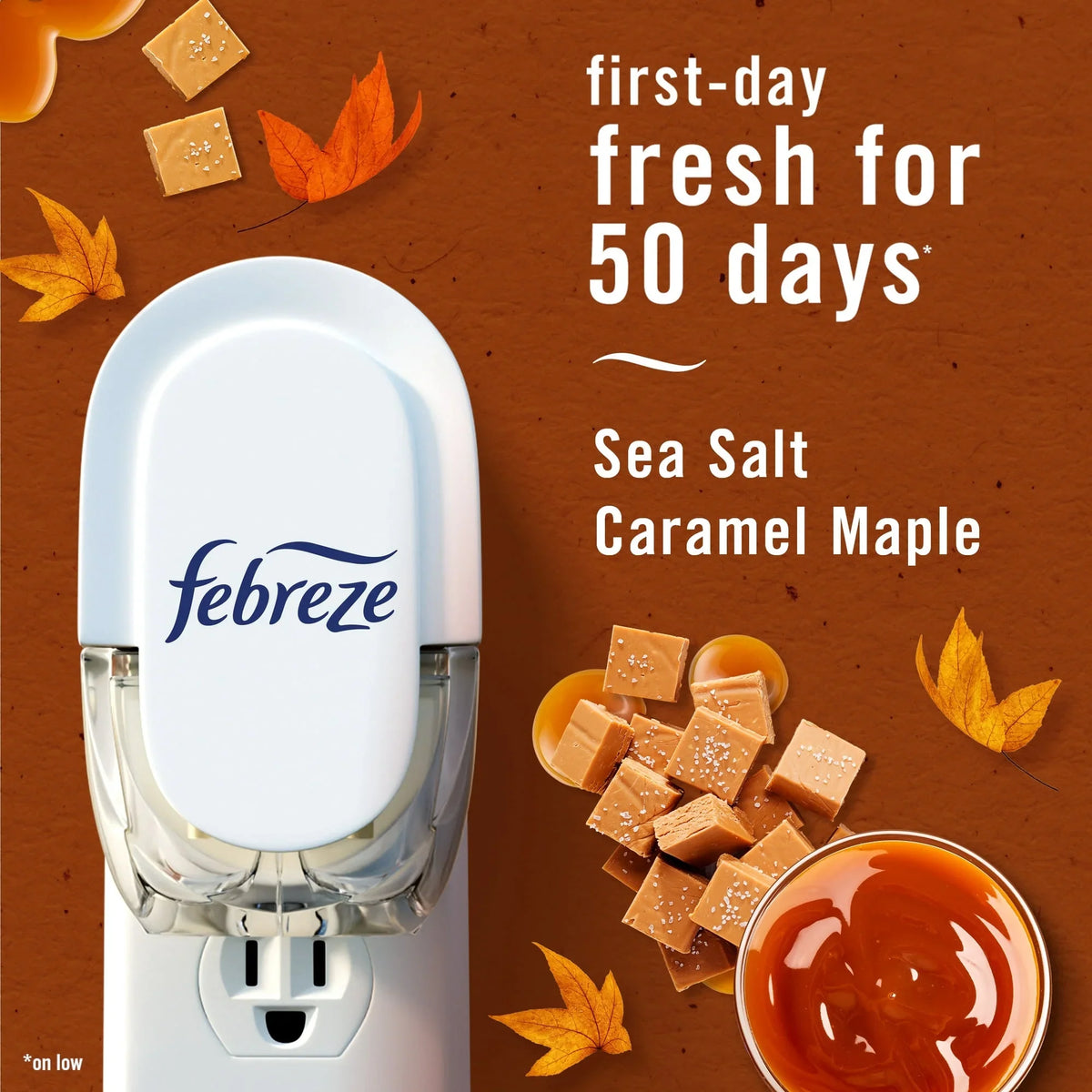 Febreze Plug Refill Odor-Fighting Air Freshener Sea Salt Caramel & Maple Scent, 3 Ct 0.87 fl oz Each