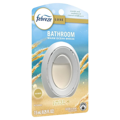 Febreze Bathroom Air Freshener, Small Spaces Odor-Fighting, Warm Ocean Breeze Scent, 1 Count