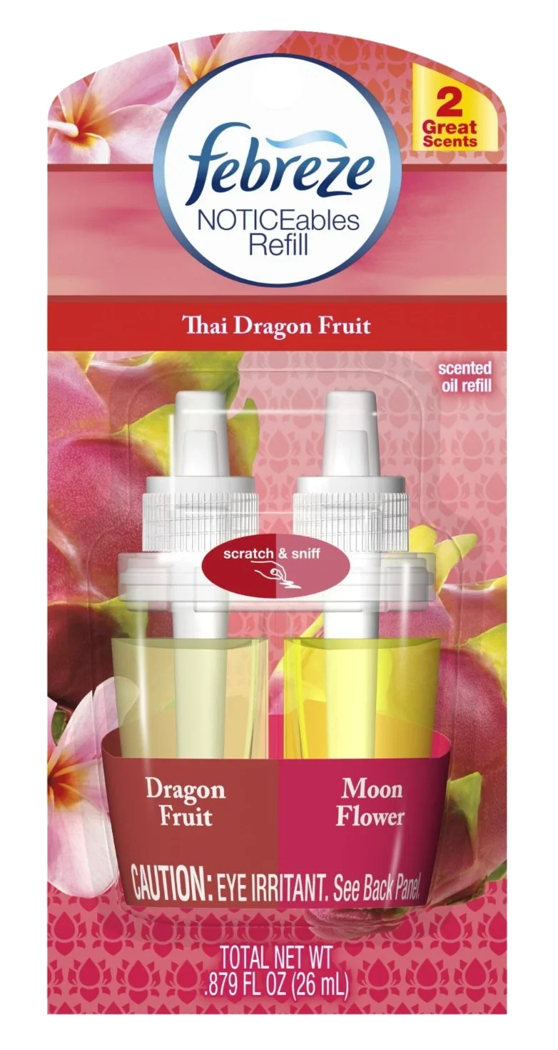 Febreze Noticeables Thai Dragonfruit Refills - 0.879oz Pack of 4