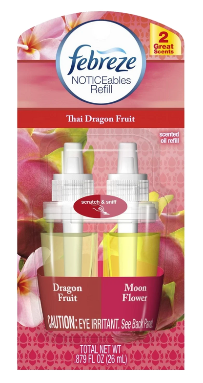 Febreze Noticeables Thai Dragonfruit Refills - 0.879oz Pack of 4