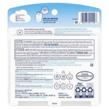 Febreze Plug In Air Freshener, Odor-Fighting Scented Oil Refill, Tranquil Cyprus Coves Scent, 2 Refills