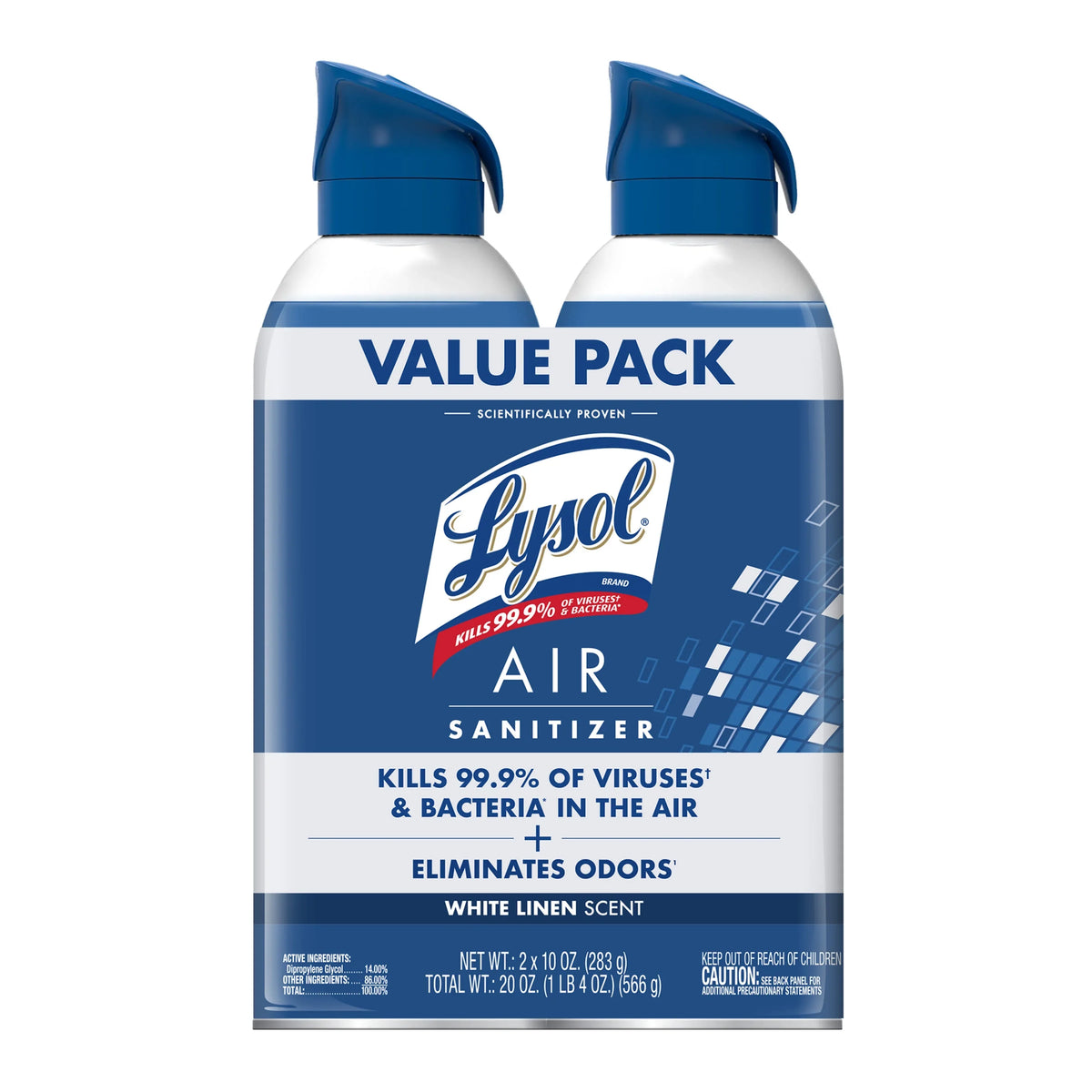 Lysol Air Sanitizer Spray - White Linen Scent, 10 oz (pack of 2)
