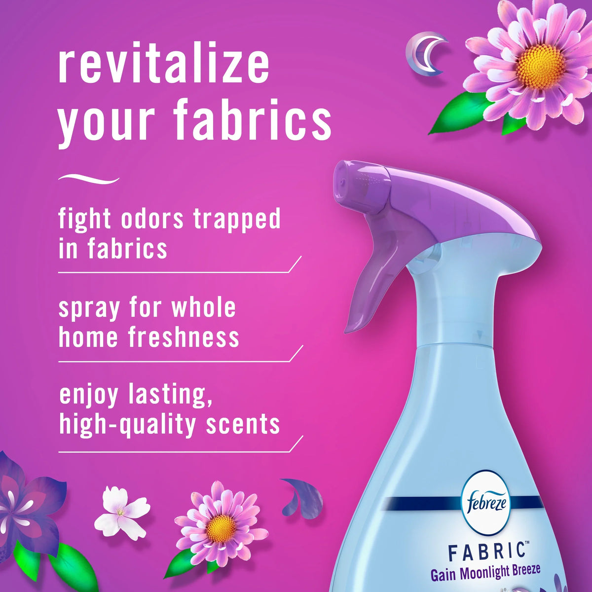 Febreze Fabric Spray Air Freshener, Odor-Fighting, Gain Moonlight Breeze, 23.6 fl oz