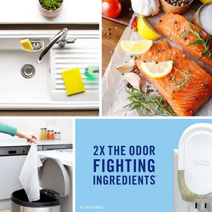 Febreze Kitchen Fade Defy Plug Air Freshener Fresh Lemon Scent - 2pk