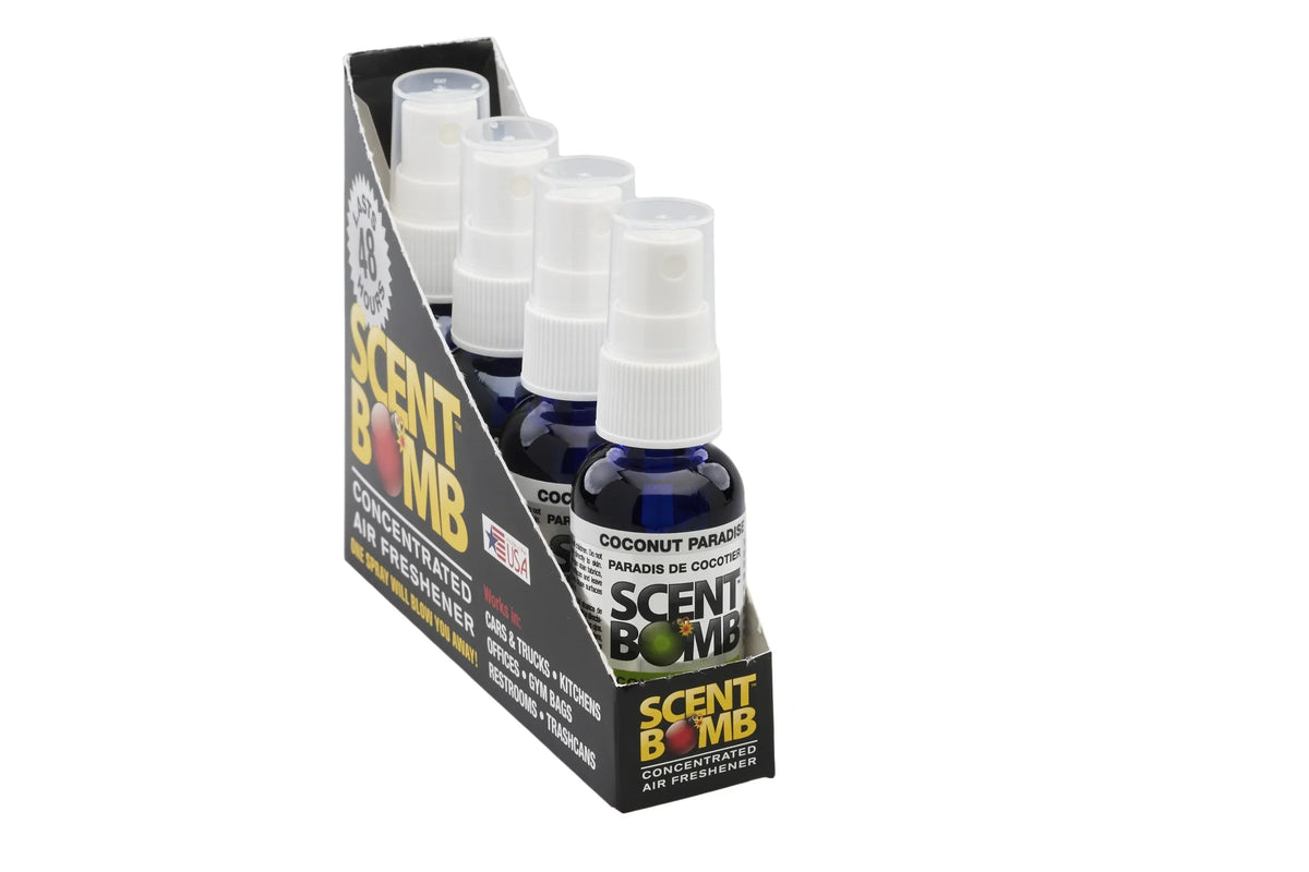 Scent Bomb Coconut Paradise Air Freshener Spray, 1 fl.oz., 4 Count Pack