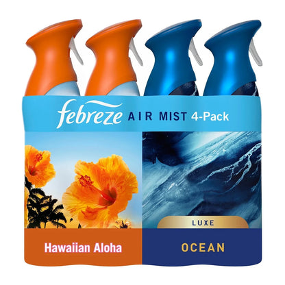 Febreze Air Effects Air Freshener Spray – Hawaiian Aloha & Ocean (4 ct., 35.2 oz.)-With Paper Towel By OMA