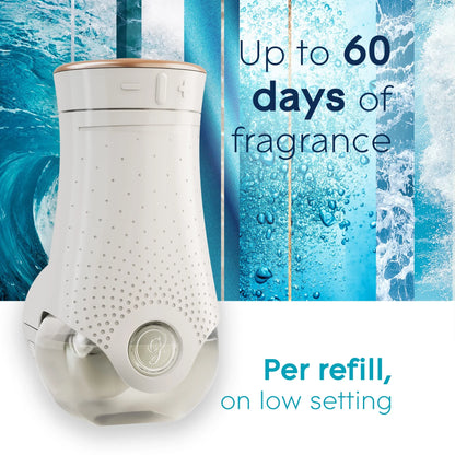 Glade PlugIns Scented Oil 5 Refills, Air Freshener, Aqua Waves, Essential Oil Infused Wall Plug In, 3.35 FL oz, Pack of 5