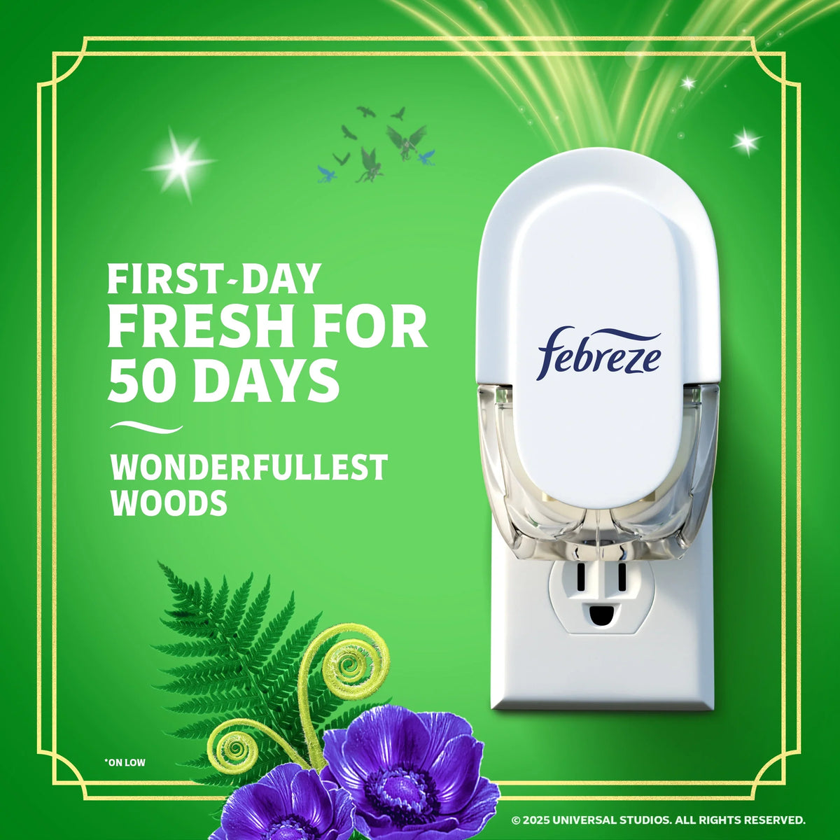 Febreze Plug In Air Freshener, "Wicked: For Good" Limited Edition, Odor-Fighting Scented Oil Refill, Wonderfullest Woods, 2 Count