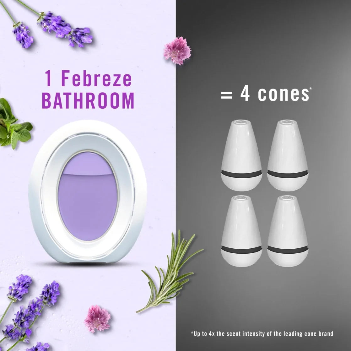 Febreze Bathroom Air Freshener, Odor-Fighting, Lavender, 1ct