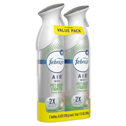 Febreze Air Freshener Spray, Odor-Fighting Room Spray, Pet Heavy Duty, 8.8oz, 2 Count