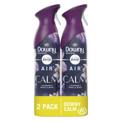 Febreze Air Freshener Spray, Odor-Fighting Room Spray, Downy Calm, 8.8oz, 2 Count