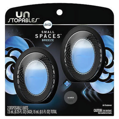 Febreze Small Spaces Unstopables Air Freshener Breeze, .25 fl. oz. Each, Pack of 2
