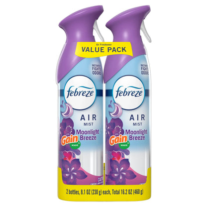 Febreze Air Mist Air Freshener Spray, Gain Moonlight Breeze, 8.1oz, 2 Count