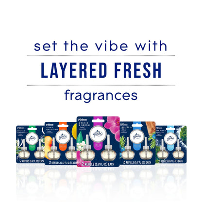 Glade PlugIns Scented Oils Air Freshener Refills, Sea Mist & Cypress, Fresh Collection, 0.67 fl oz Each, 5 Refills
