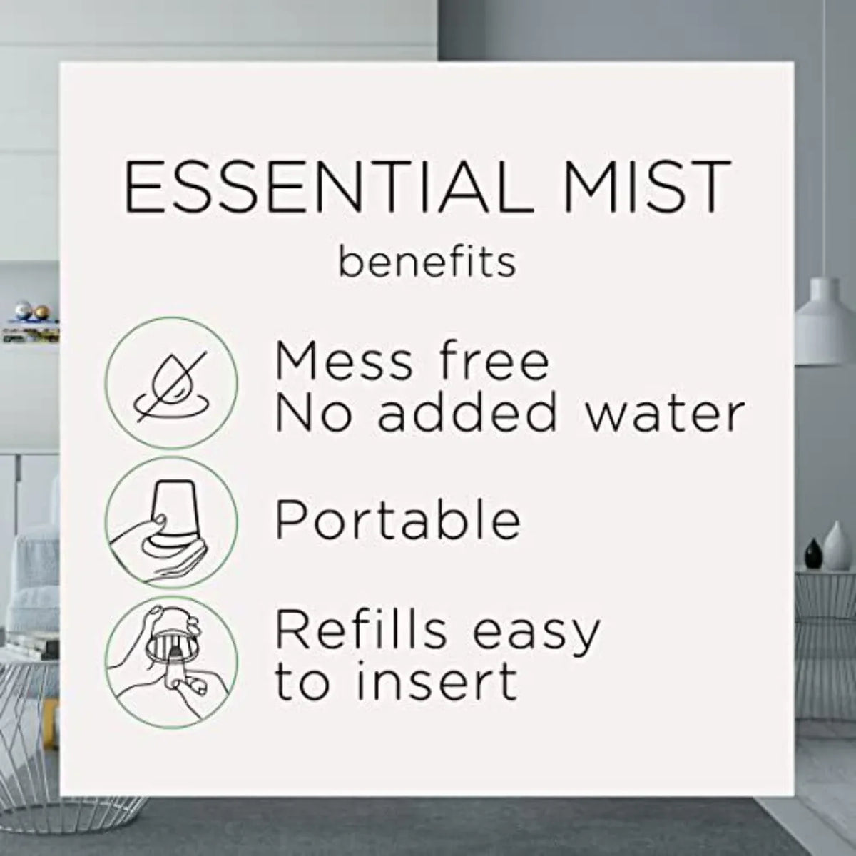 Air Wick Essential Mist Scented Oil Air Freshener Diffuser Refills, Linen and Petals, 3 Count
