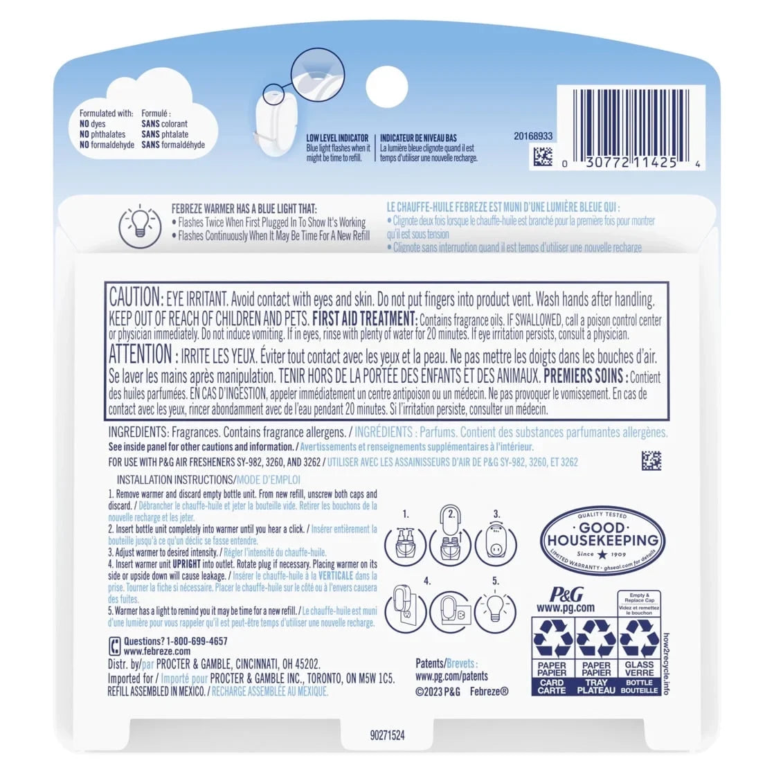 Febreze Plug In Air Freshener, Odor-Fighting Oil Refill, Sweet Watermelon Vine, 2 Refills