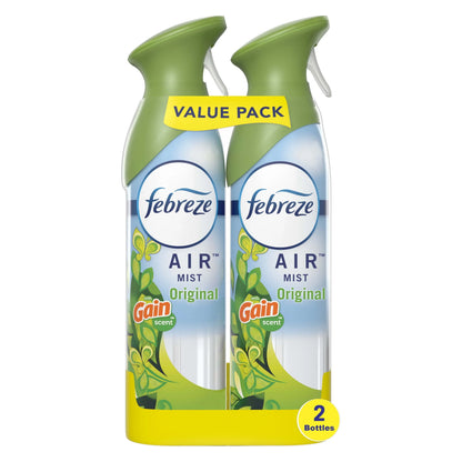 Febreze Air Freshener Spray, Odor-Fighting Room Spray, Gain Original, 8.8oz, 2 Count