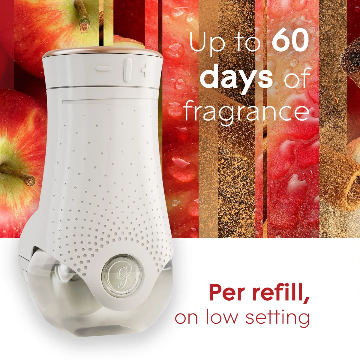 Glade PlugIns Scented Oil 5 Refills, Air Freshener, Apple Cinnamon, Essential Oil Infused Wall Plug In, 3.35 FL oz, Pack of 5