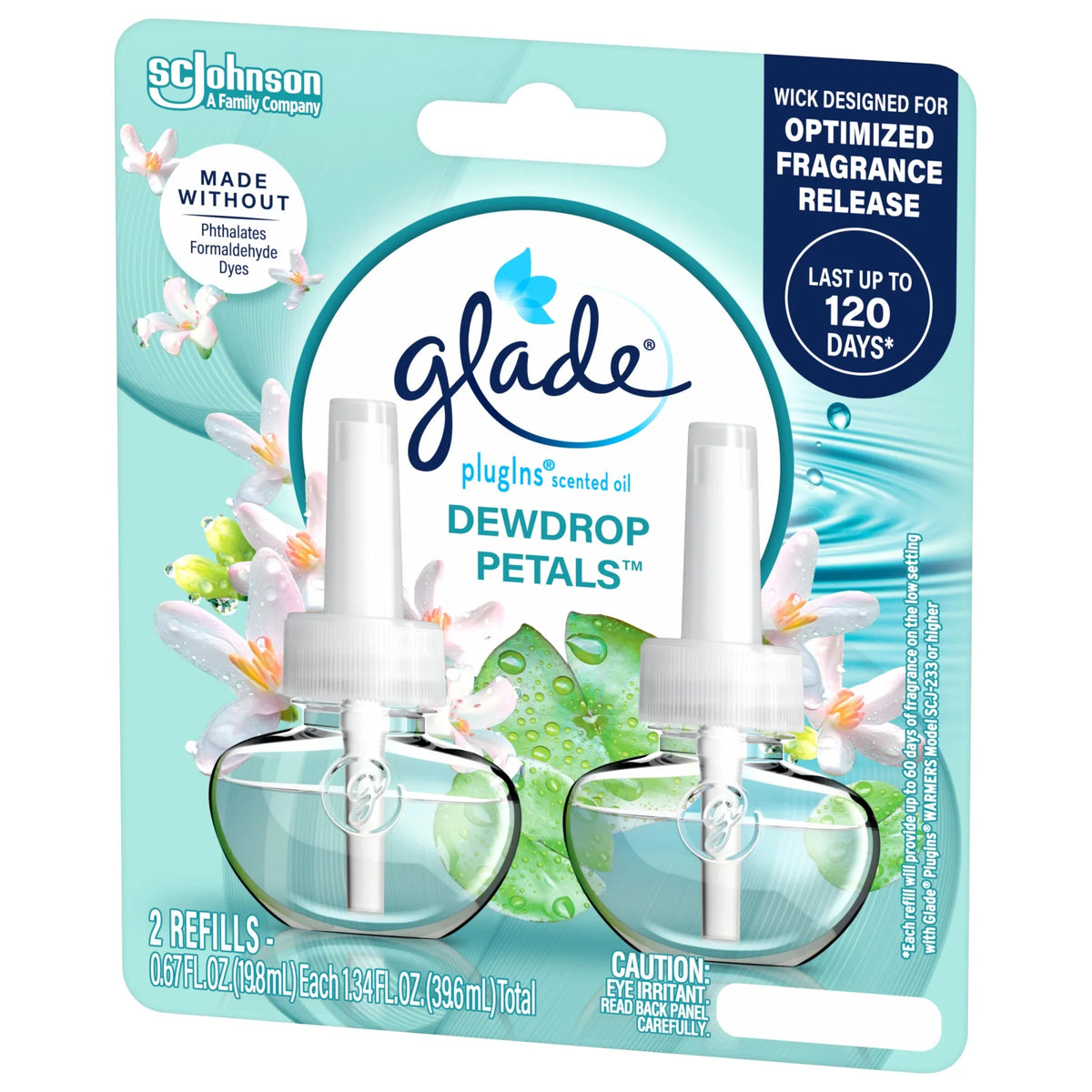Glade PlugIns Refills Air Freshener, Dewdrop Petals, 1.34 oz, 2 Count