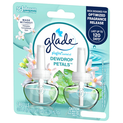 Glade PlugIns Refills Air Freshener, Dewdrop Petals, 1.34 oz, 2 Count