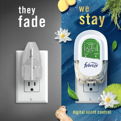 Febreze Plug in Air Freshener with Ocean & Mountain Scents Oil Refill, 4 Pack