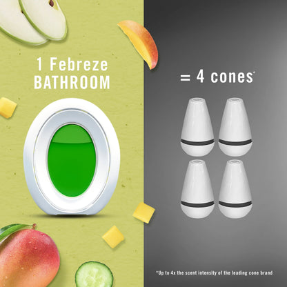 Febreze Bathroom Air Freshener, Small Spaces Odor-Fighting, Apple Mango Sunshine, 2 Count