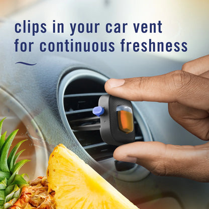 Febreze Car Air Freshener, Odor-Fighting Automotive Vent Clip, Tropical Blend Scent, 2 Count