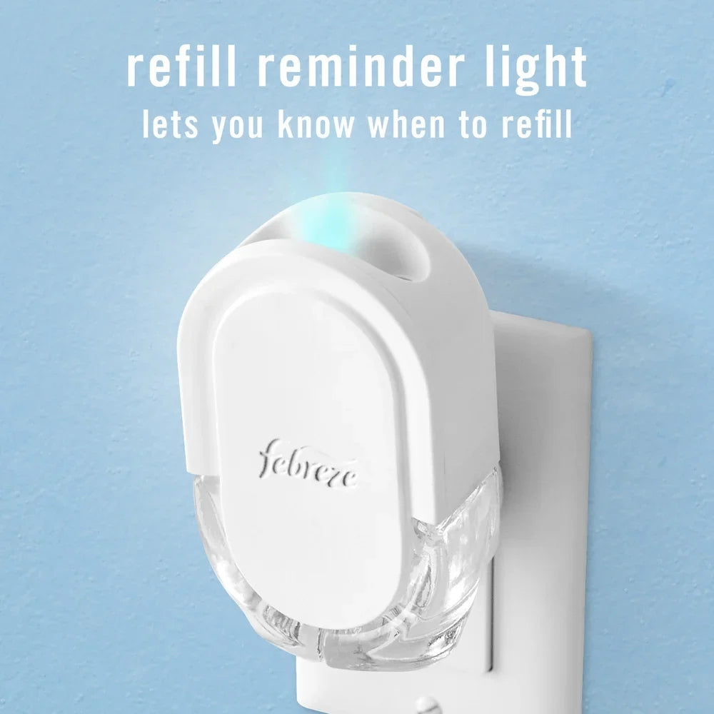 Febreze Plug In Air Freshener, Scented Oil Refill, Downy April Fresh, Starter Kit + 2 Refills