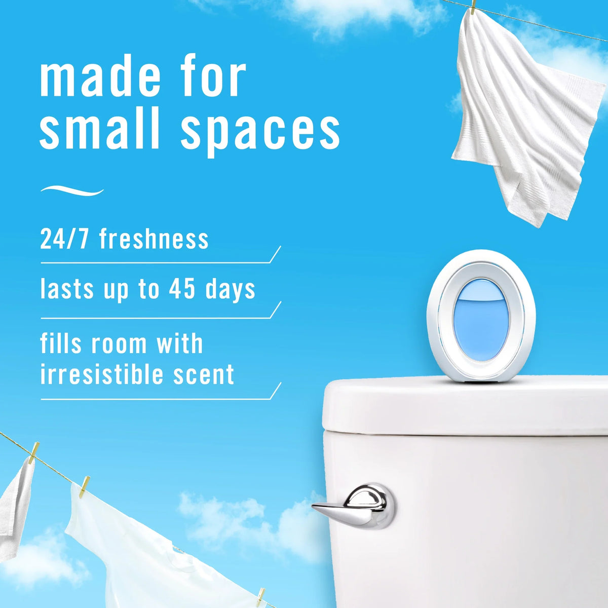 Febreze Bathroom Air Freshener, Odor-Fighting, Downy April Fresh Scent, 1 Count