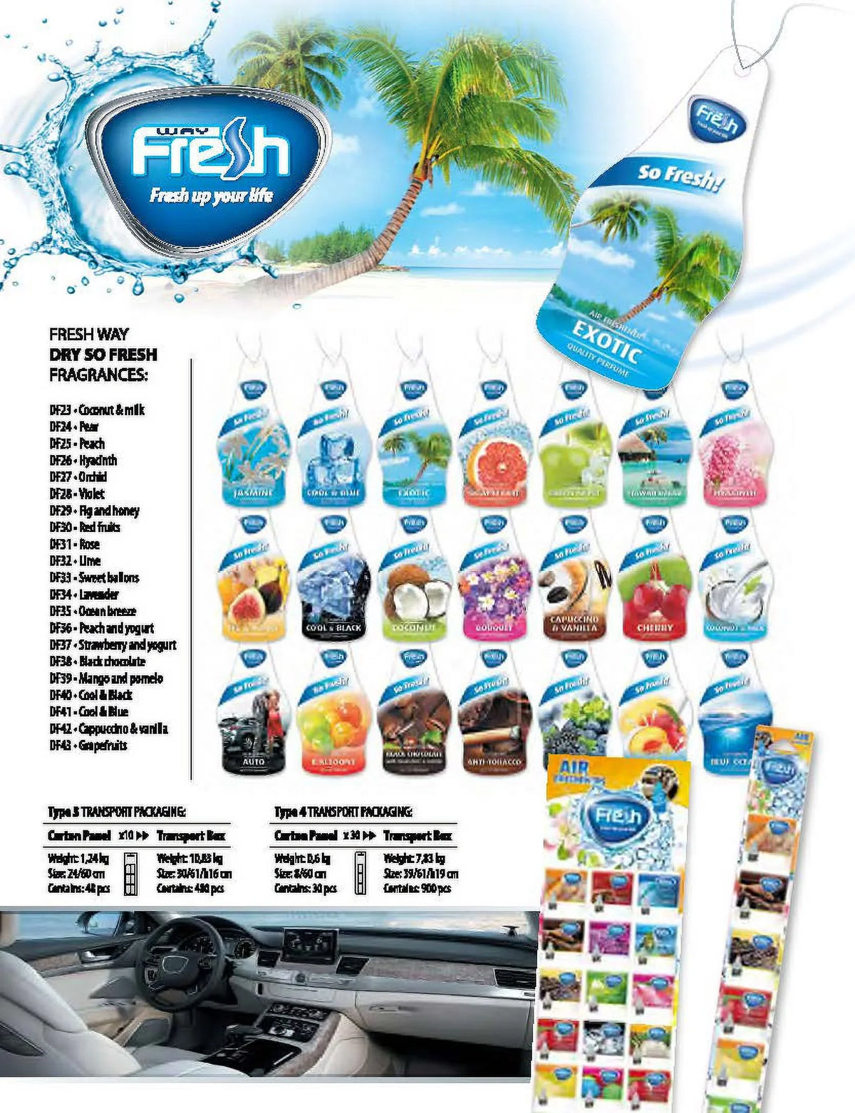 Fresh Way DF03 - Dry So Fresh Car Air Freshener (Lemon) 3 Pack