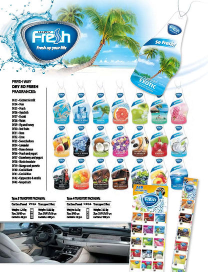 Fresh Way DF03 - Dry So Fresh Car Air Freshener (Lemon) 3 Pack