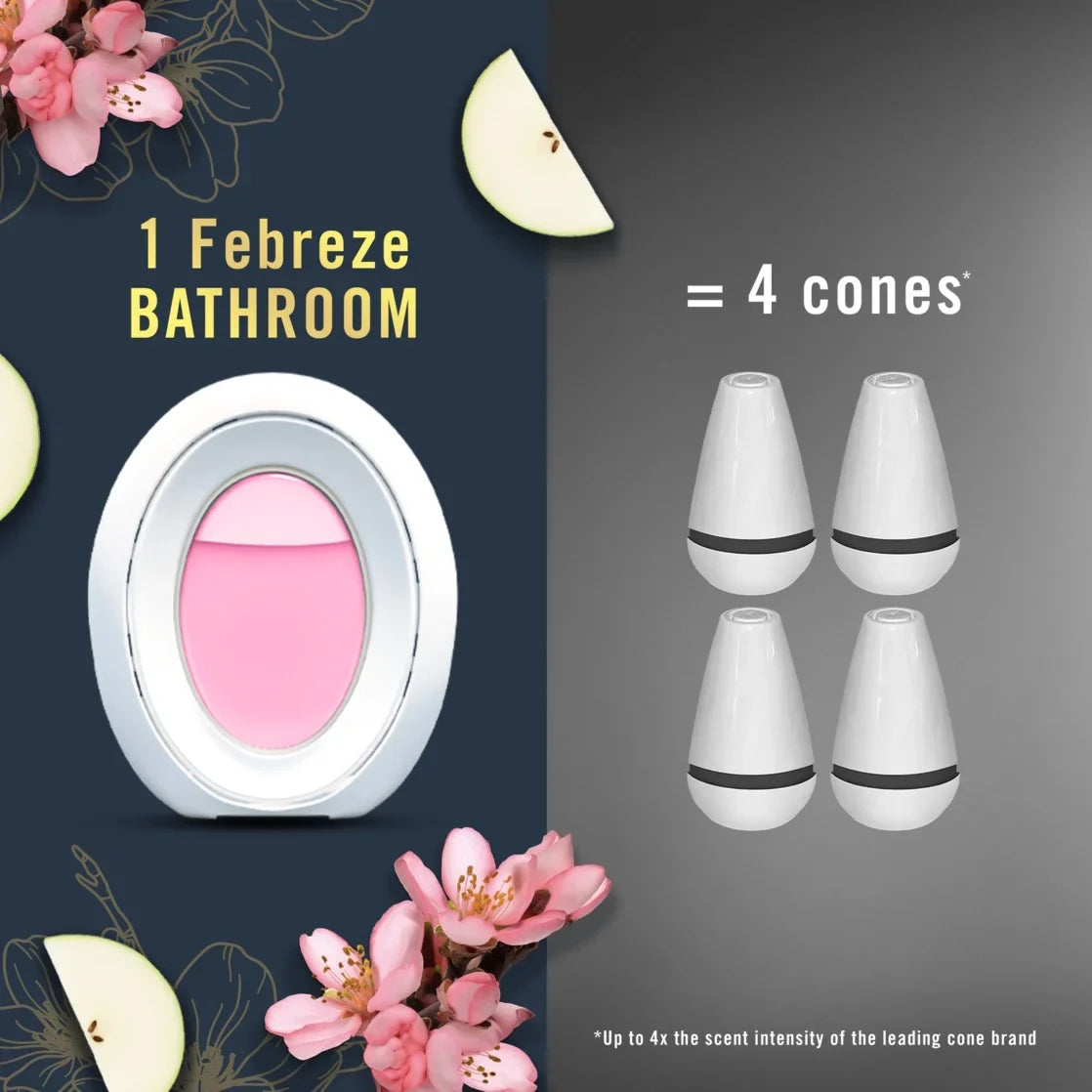 Febreze Bathroom Air Freshener, Odor-Fighting, Japanese Cherry Blossom Scent, 1 Count
