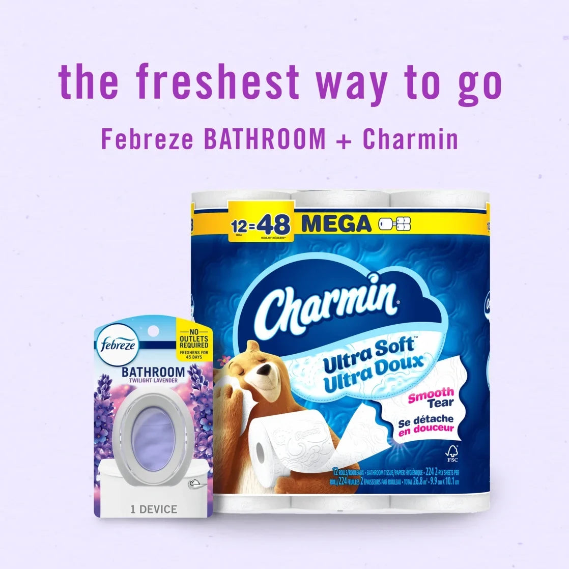 Febreze Bathroom Air Freshener, Odor-Fighting, Lavender, 1ct