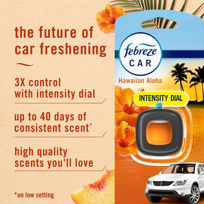 Febreze Car Air Freshener Vent Clips, Midnight Storm and Hawaiian Aloha, 5 ct.