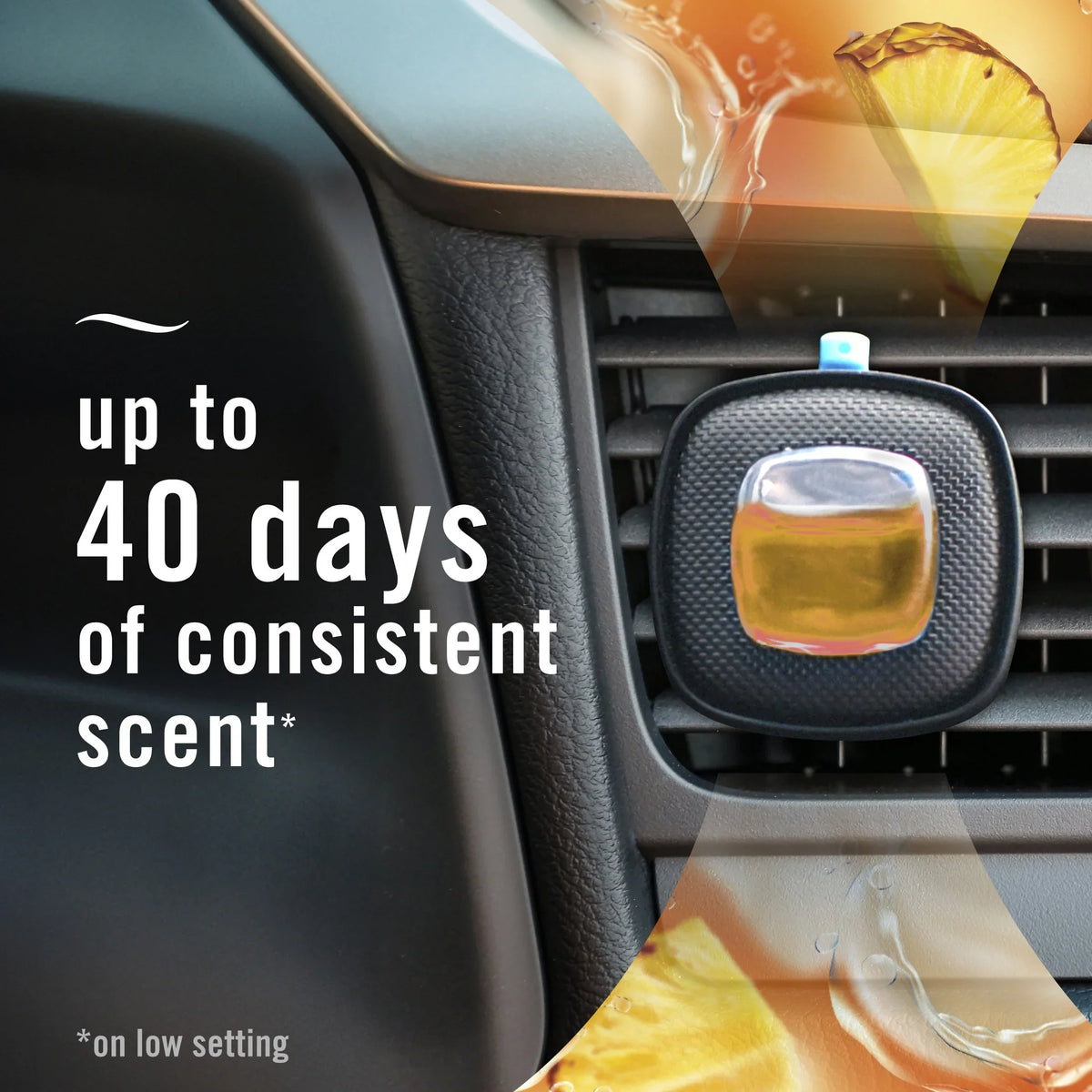 Febreze Car Air Freshener, Odor-Fighting Automotive Vent Clip, Tropical Blend Scent, 2 Count