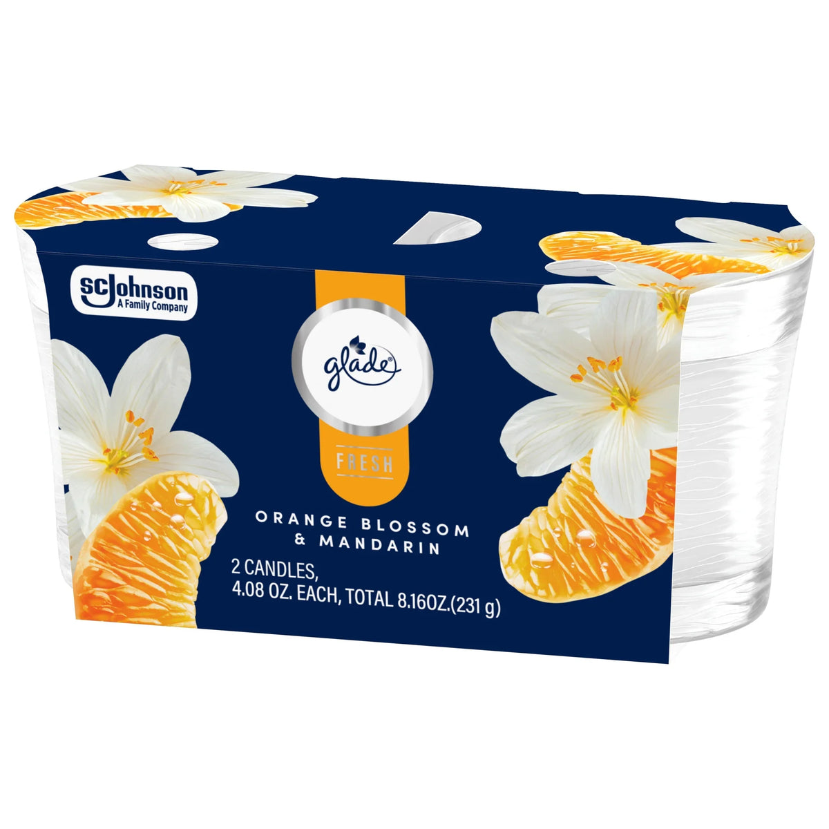 Glade Candles Orange Blossom & Mandarin Scent Fresh Collection 8.16 oz Pack of 2