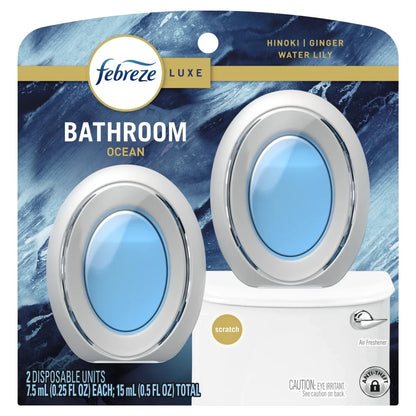 Febreze Bath Air Freshener, Odor-Fighting Ocean Scent, 2 Count