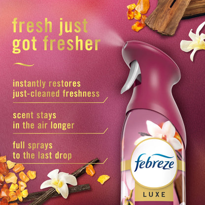 Febreze Air Mist Luxe Air Freshener Spray, Vanilla Suede Scent, 8.1oz