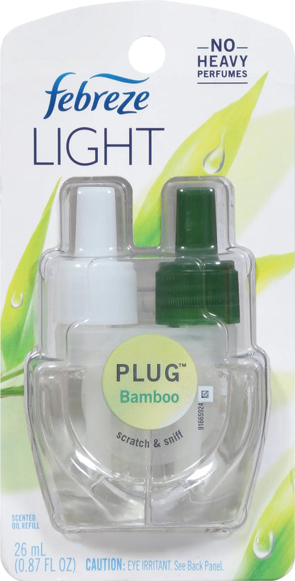 Febreze Light Plug Scented Oil Refill, Bamboo Scent 0.87oz