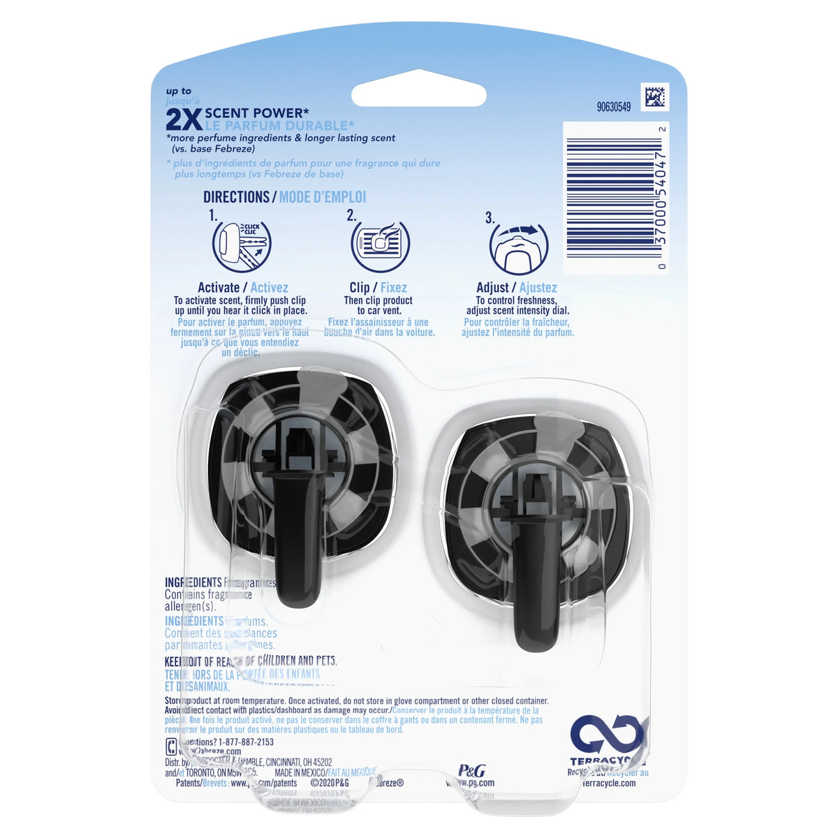 Febreze Unstopables Car Odor Eliminating Air Freshener, Fresh, 2 Count