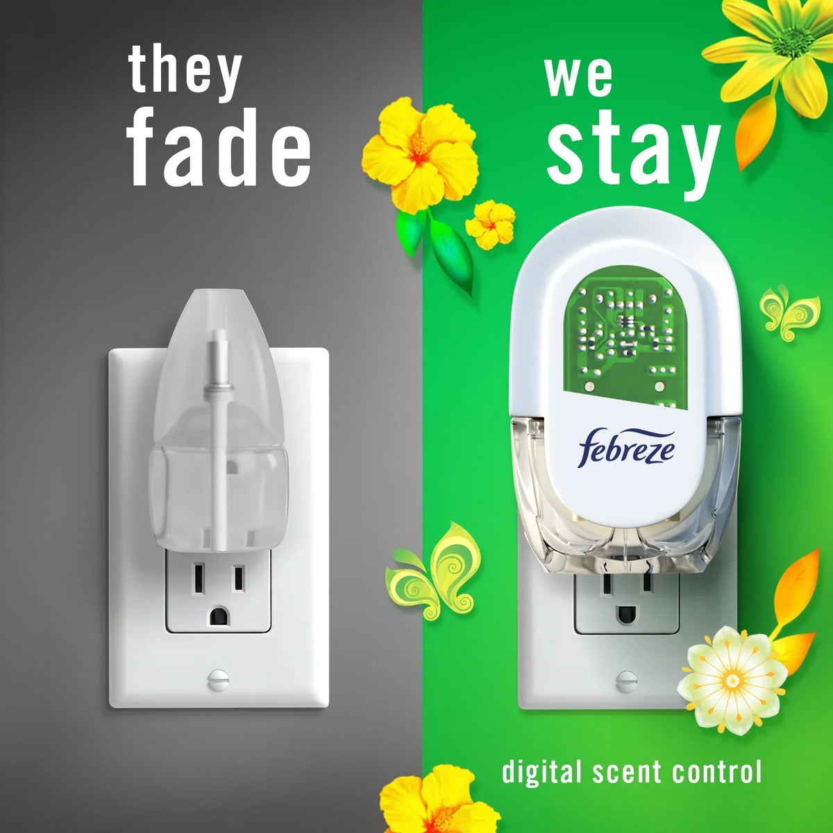 (6 pack) Febreze Plug In Air Freshener, Odor-Fighting Scented Oil Refill, Gain Scent, 2 Refills
