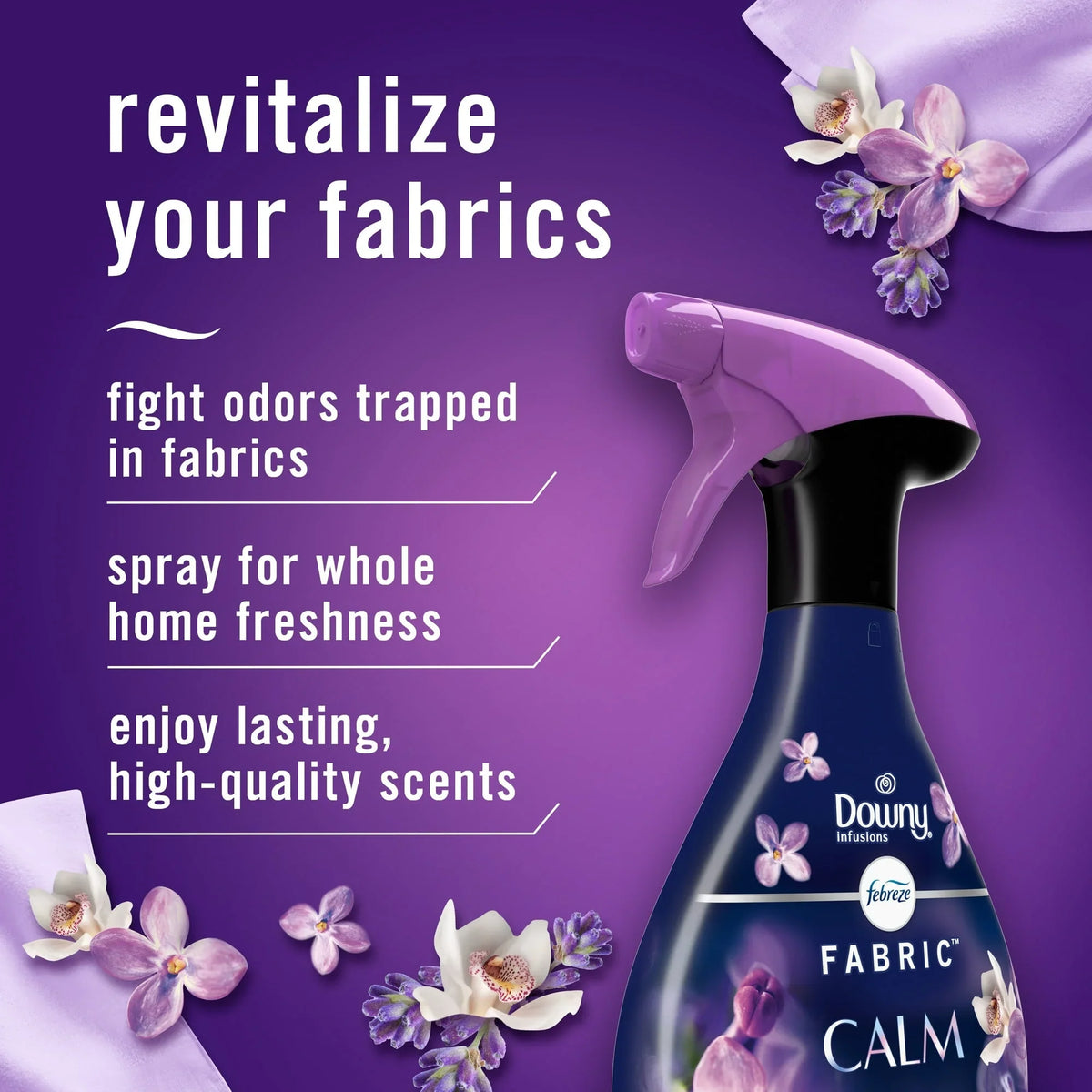 Febreze Fabric Spray Air Freshener, Odor-Fighting Fabric Refresher, Downy Calm, 27 fl oz