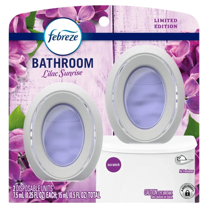Febreze Bathroom Air Freshener, Odor-Fighting, Lilac, 2ct