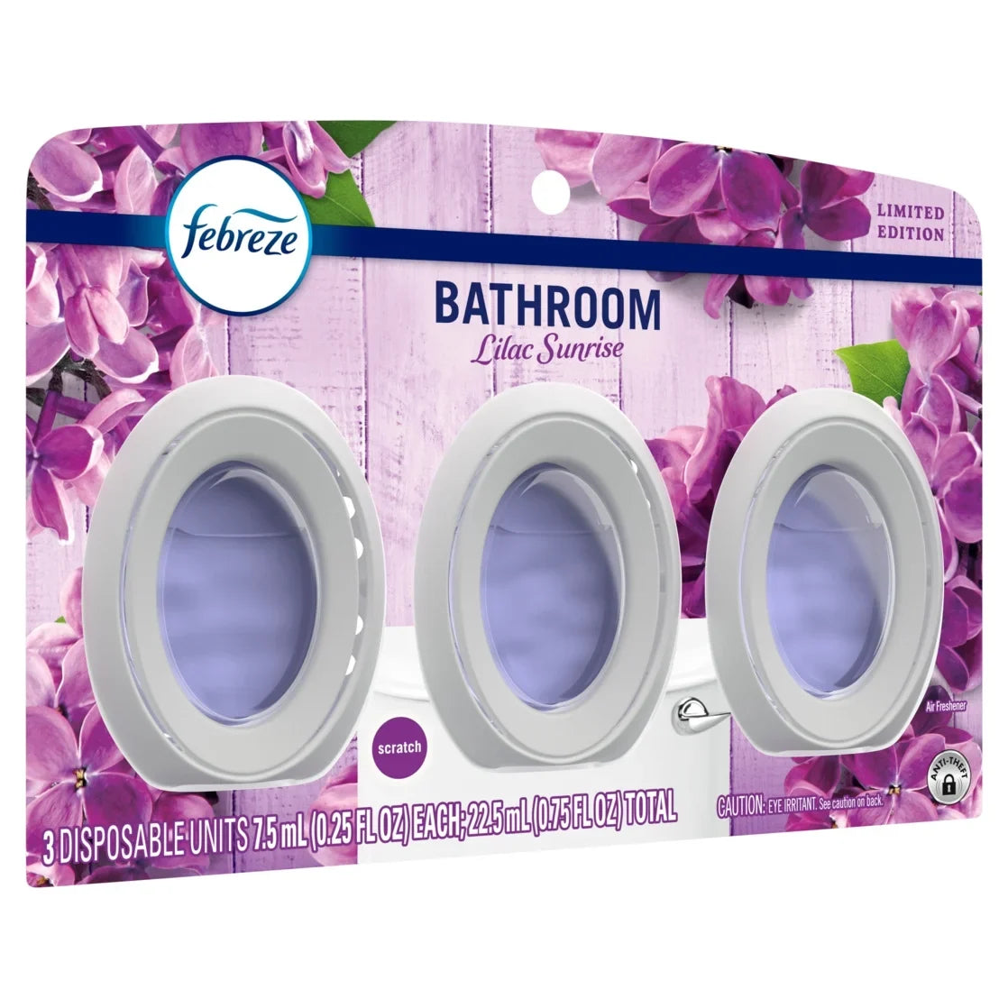 Febreze Bathroom Air Freshener, Odor-Fighting, Lilac, 3 Count