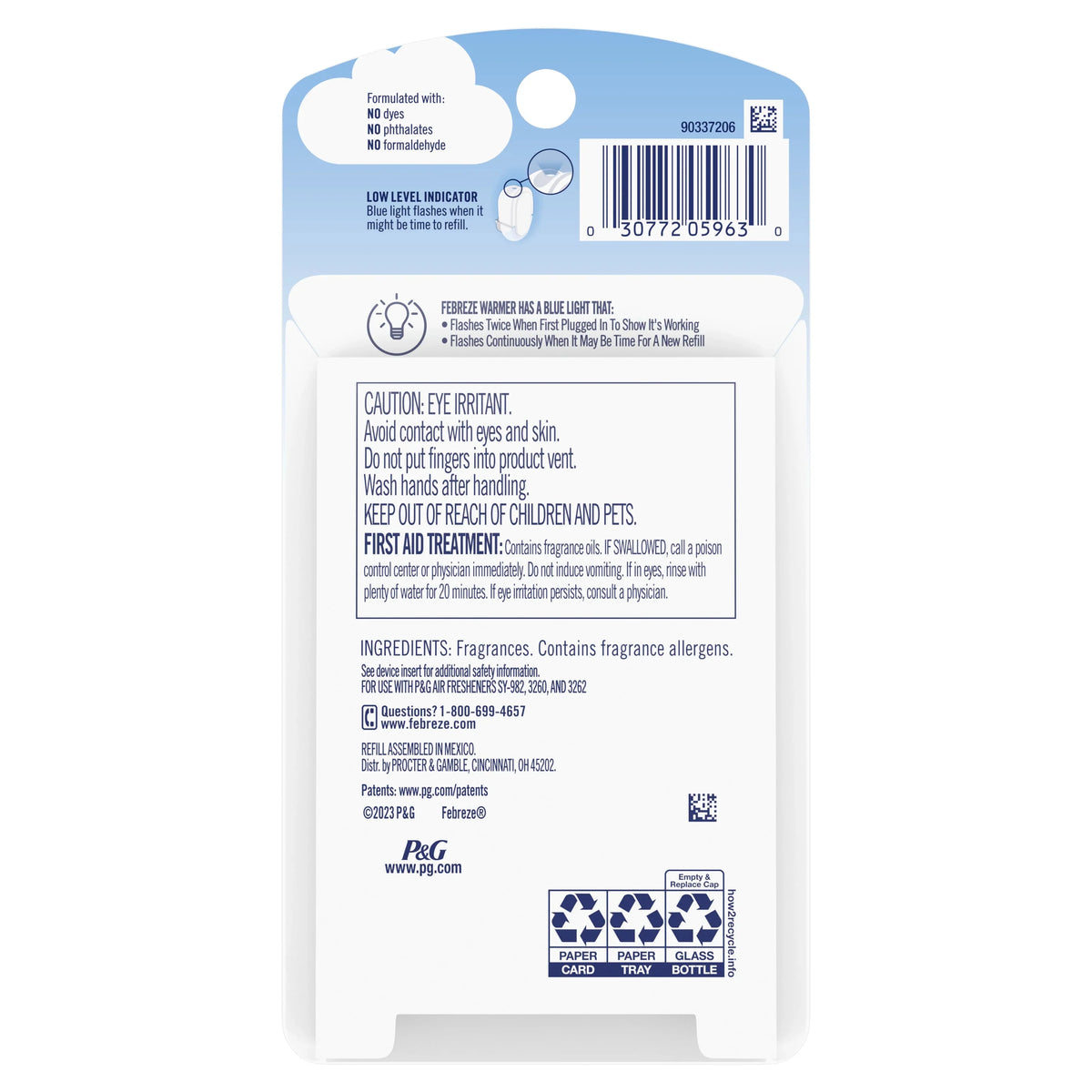 Febreze Odor-Eliminating Plug Air Freshener Refill, Alpine Wildflower Cedar Scent, 0.87 fl oz