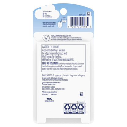 Febreze Odor-Eliminating Plug Air Freshener Refill, Alpine Wildflower Cedar Scent, 0.87 fl oz