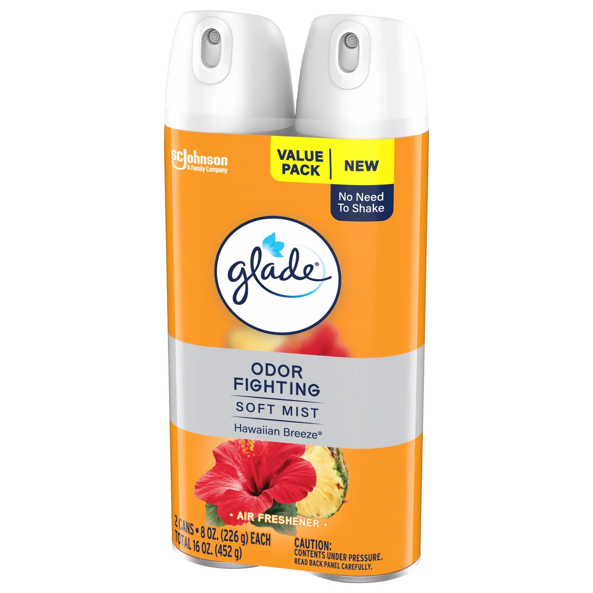 Glade Odor Fighting Soft Mist Air Freshener Room Spray, Hawaiian Breeze, 16.0oz, 2pk